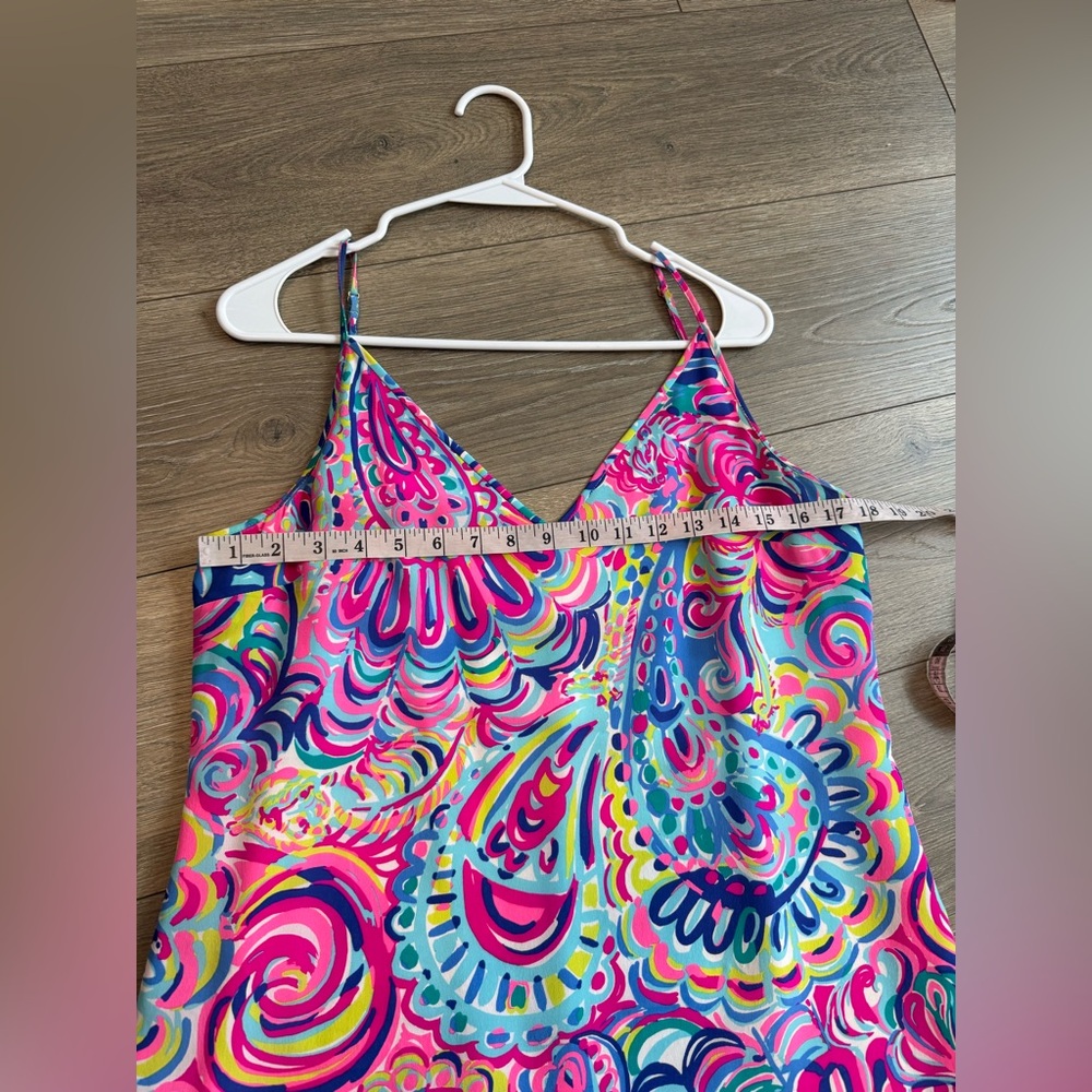 Lilly Pulitzer Lela Silk Slip Dress in the "Psychedelic Sunshine" print - Picture 7 of 11